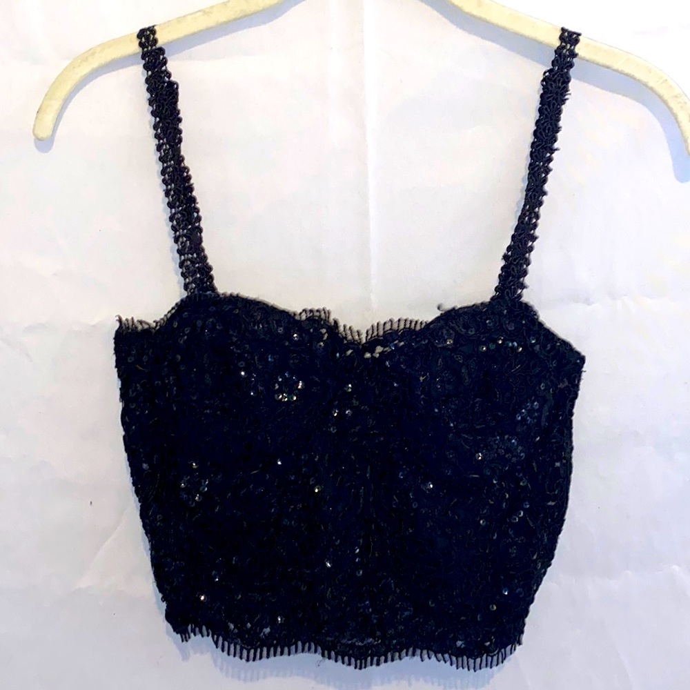 Sparkly black corset top